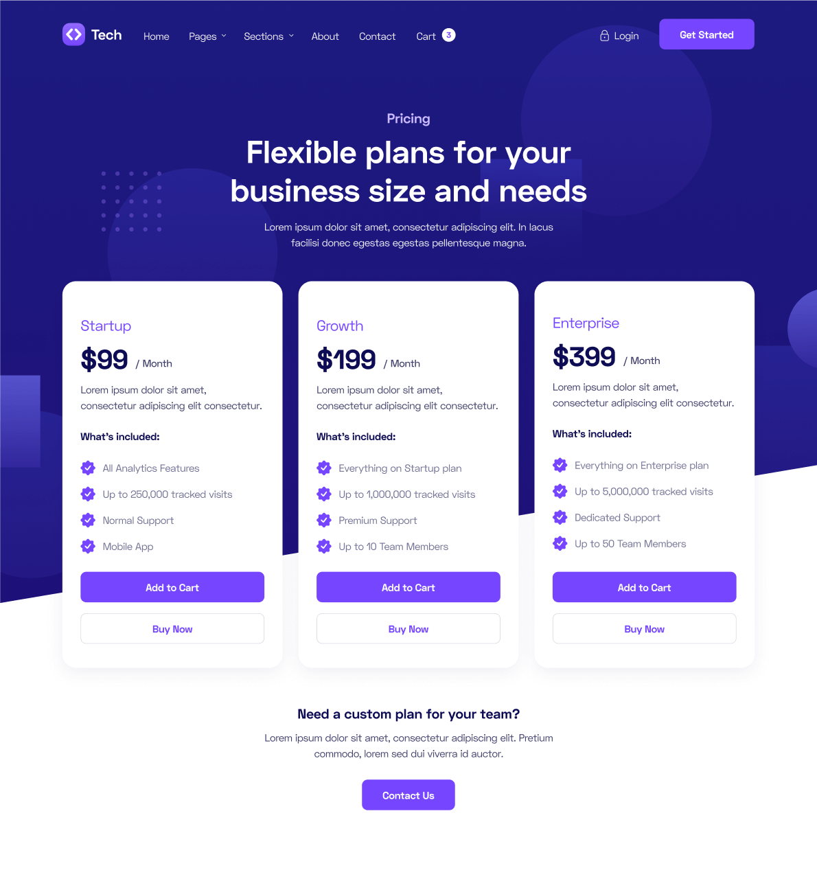 Pricing - Tech Webflow Template