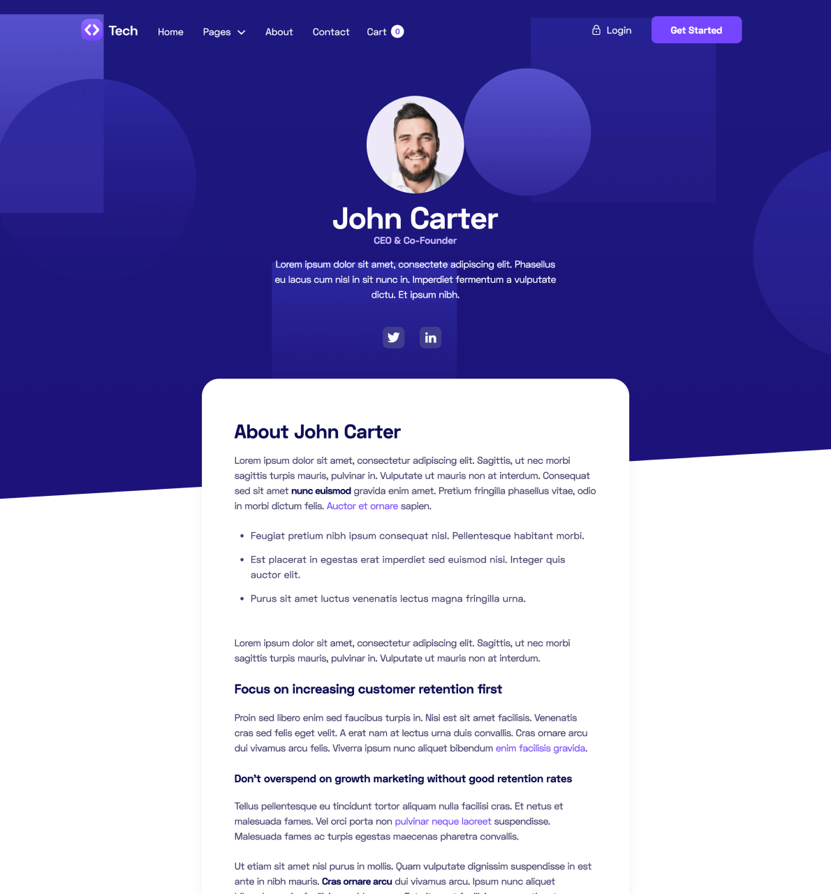 Author - Tech Webflow Template