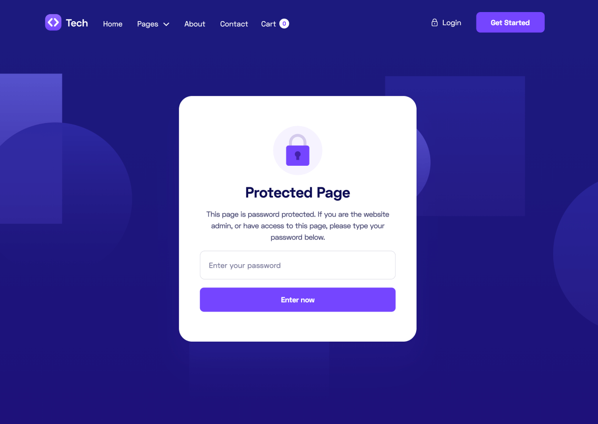 Password Protected - Tech Webflow Template