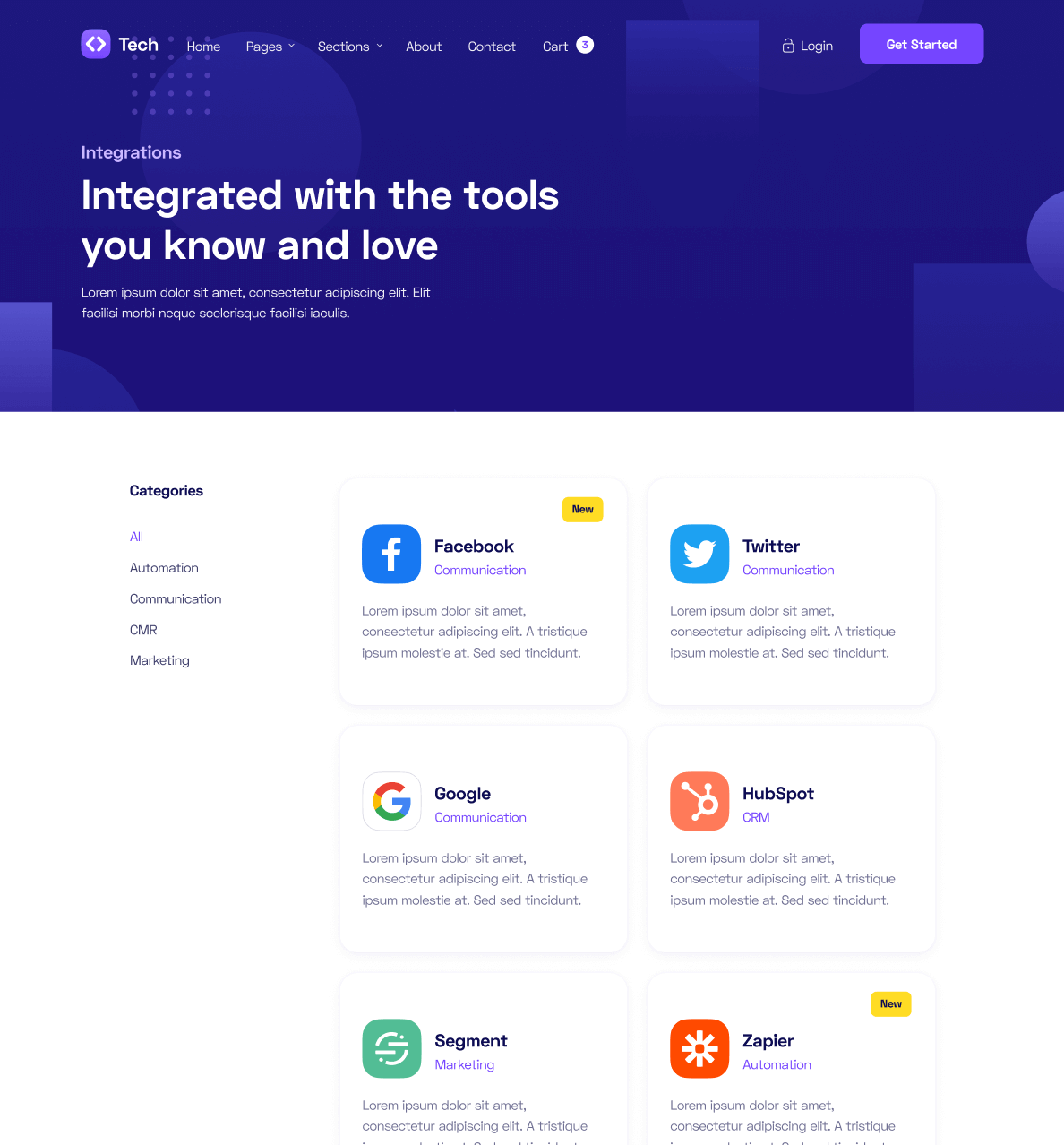 Integrations - Tech Webflow Template