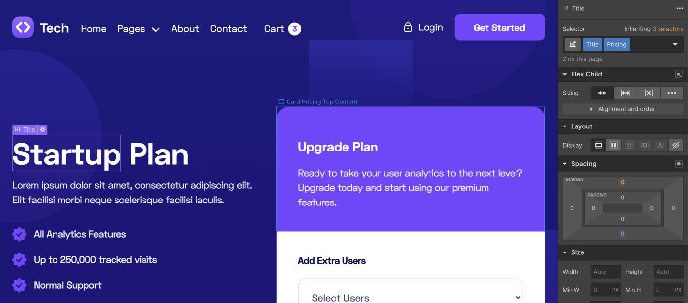 eCommerce Page - Tech Webflow Template