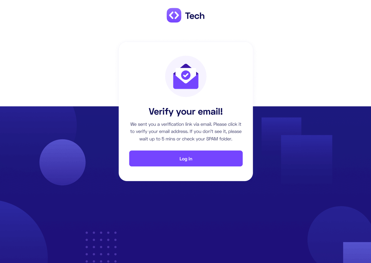 Email Confirmation - Tech Webflow Template