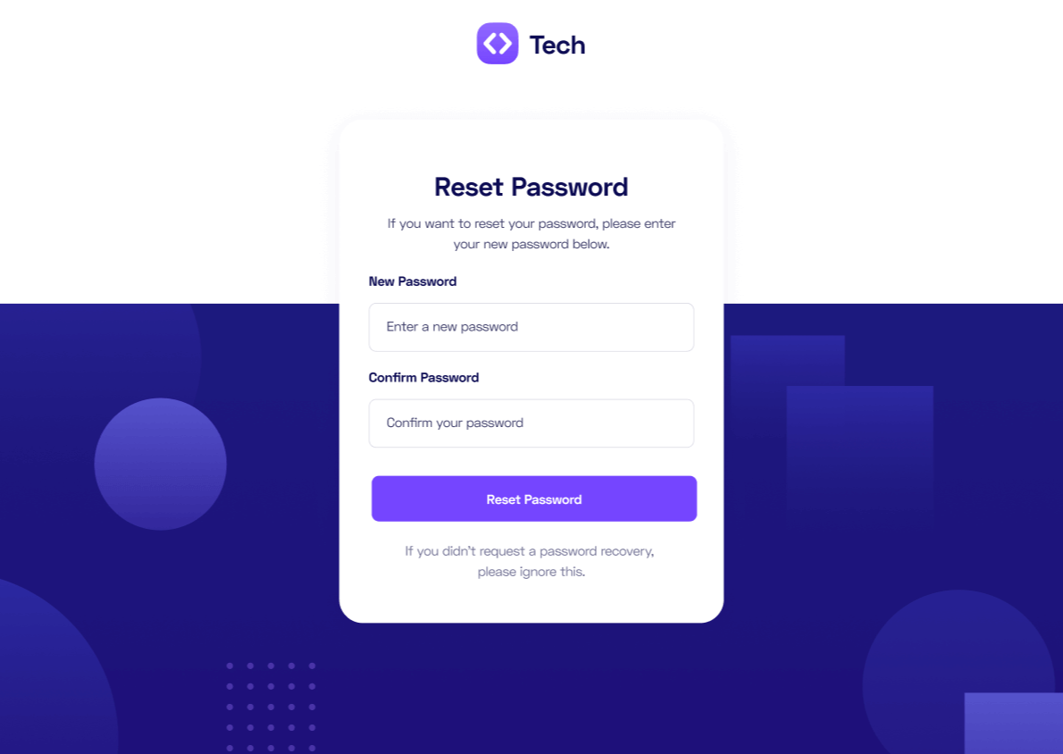 Reset Password - Tech Webflow Template