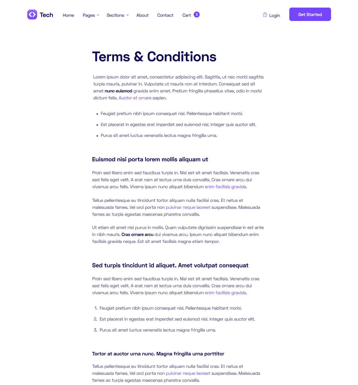 Terms and Conditions - Tech X Webflow Template