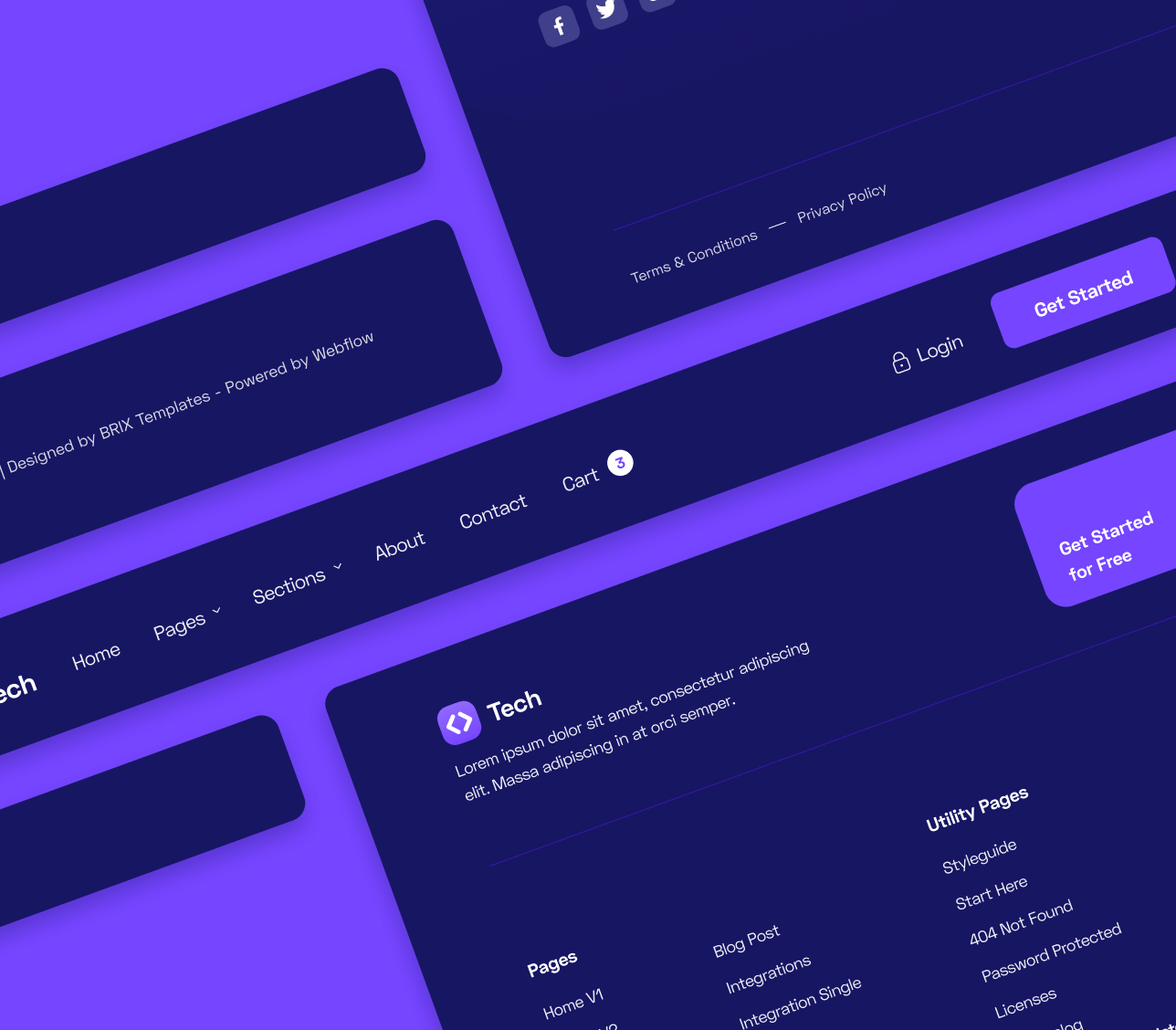 Headers And Footers - Tech Webflow Template