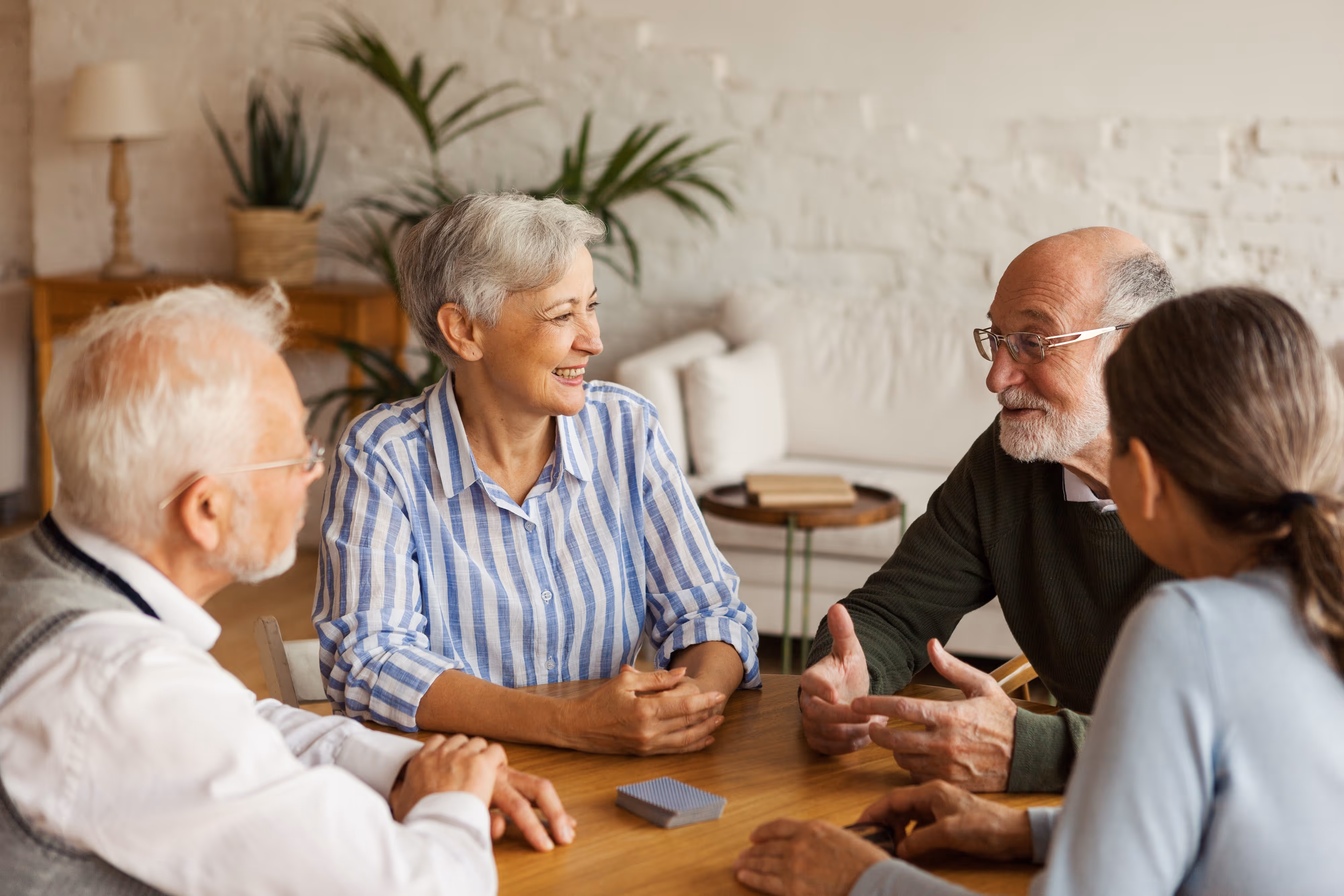Group of people talking in a circle stock image