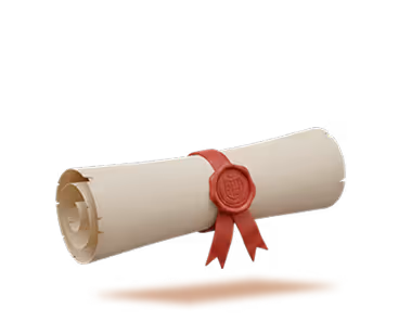 Rolled parchment scroll tied with a red wax seal and ribbon.