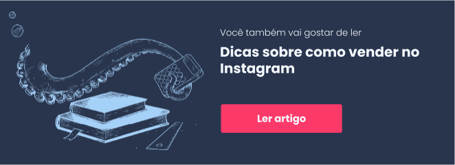 Banner com link para artigo "dicas sobre como vender no Instagram"