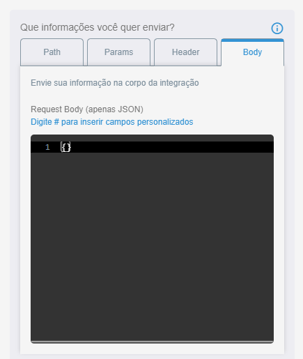 Configuração informações "body" no Octadesk