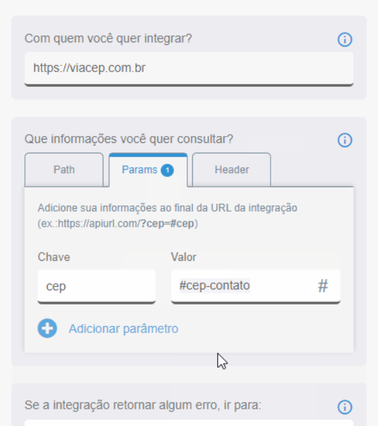 Configuração de integração com CEP no Octadesk