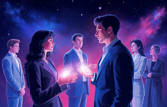 image of a teacher interacting with students using digital tools (for an edtech)