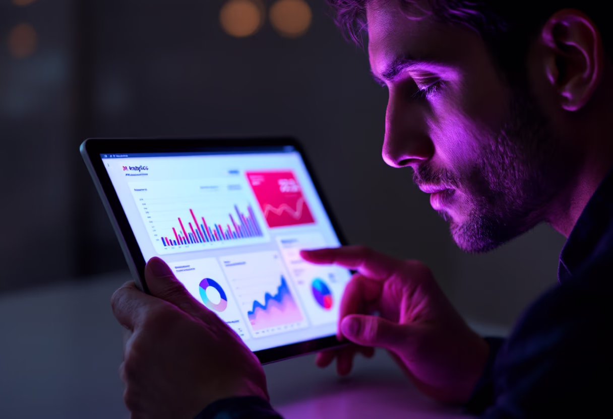 image of business professional reviewing analytics for a hr tech