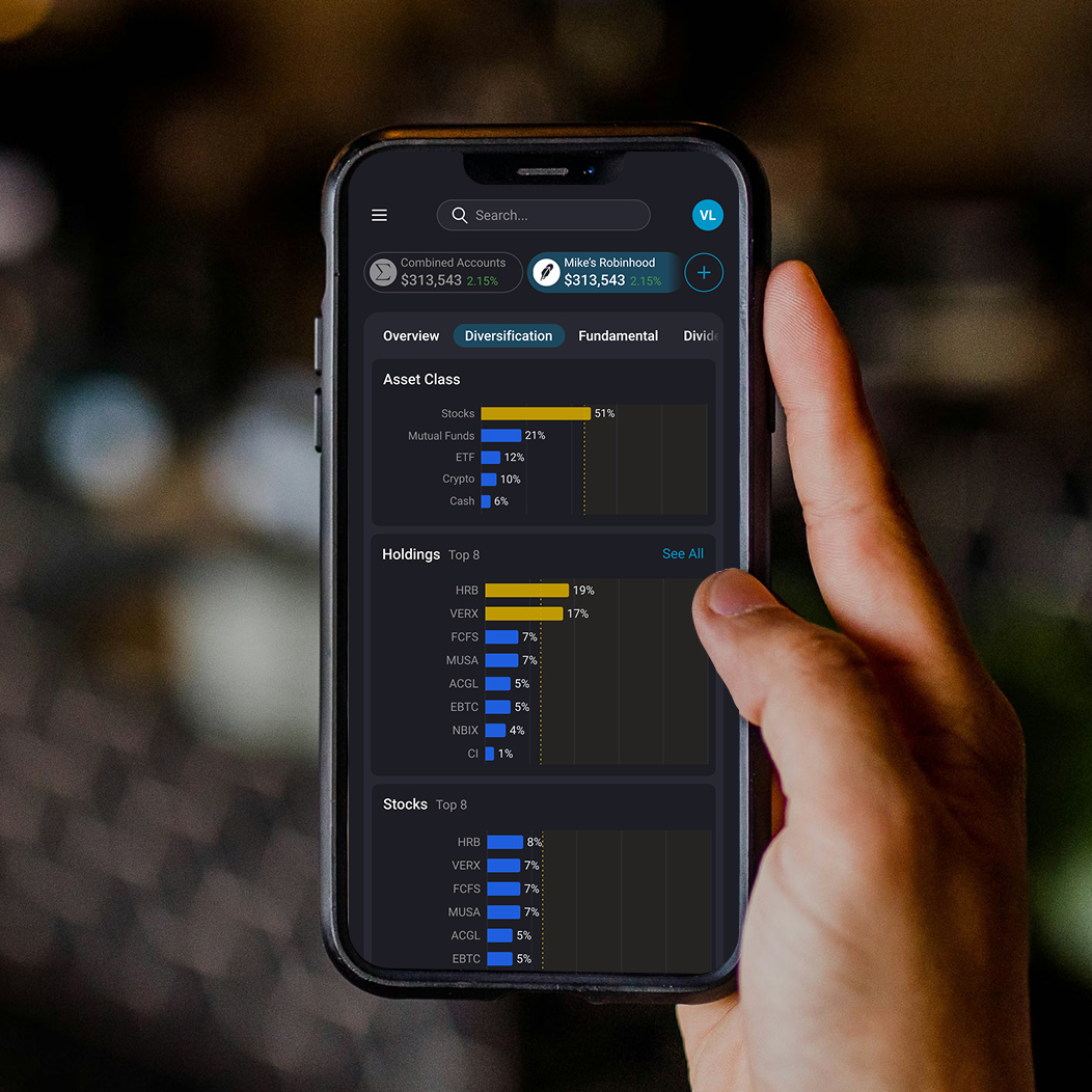 Linking an account for portfolio tracking
