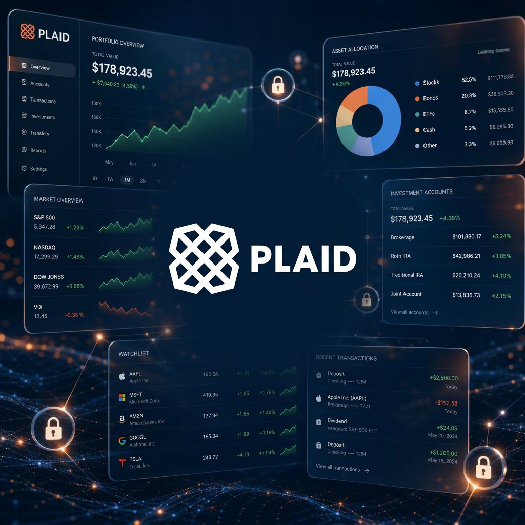 Image showing dashboards to show how aggregation through Plaid provides value for investors