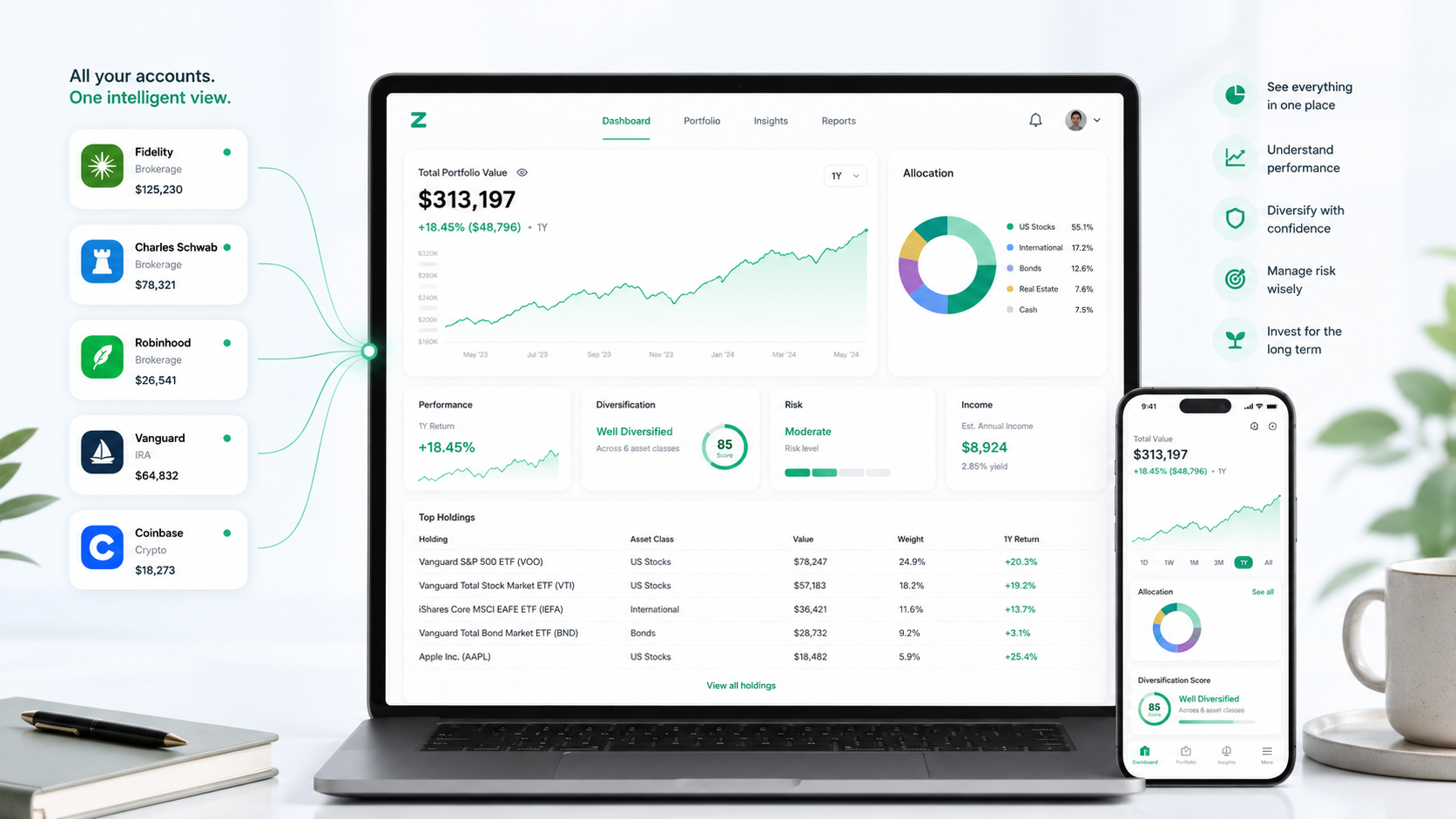 Illustration of best free portfolio tracker for investors