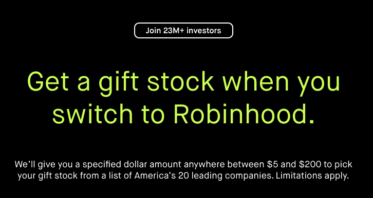 Robinhood is giving free stock when you sign up for a new account.