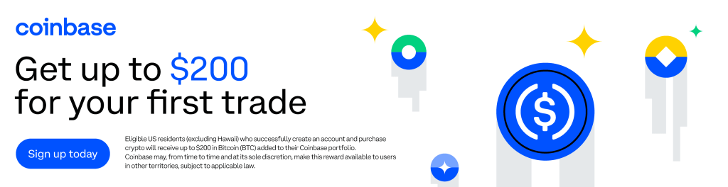 Earn up to $200 when you sign up for Coinbase.