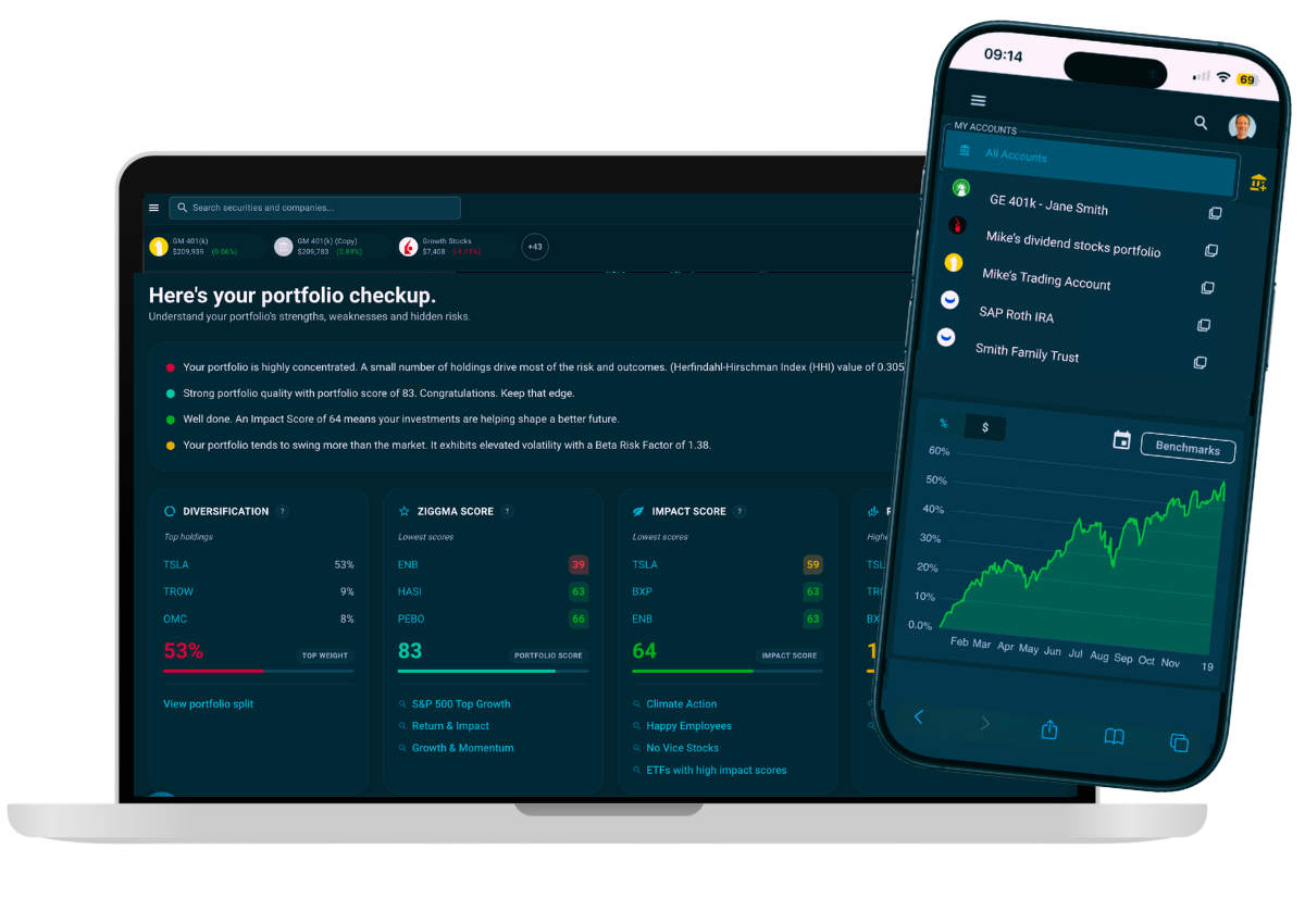 Illustration of a portfolio check across multiple portfolios