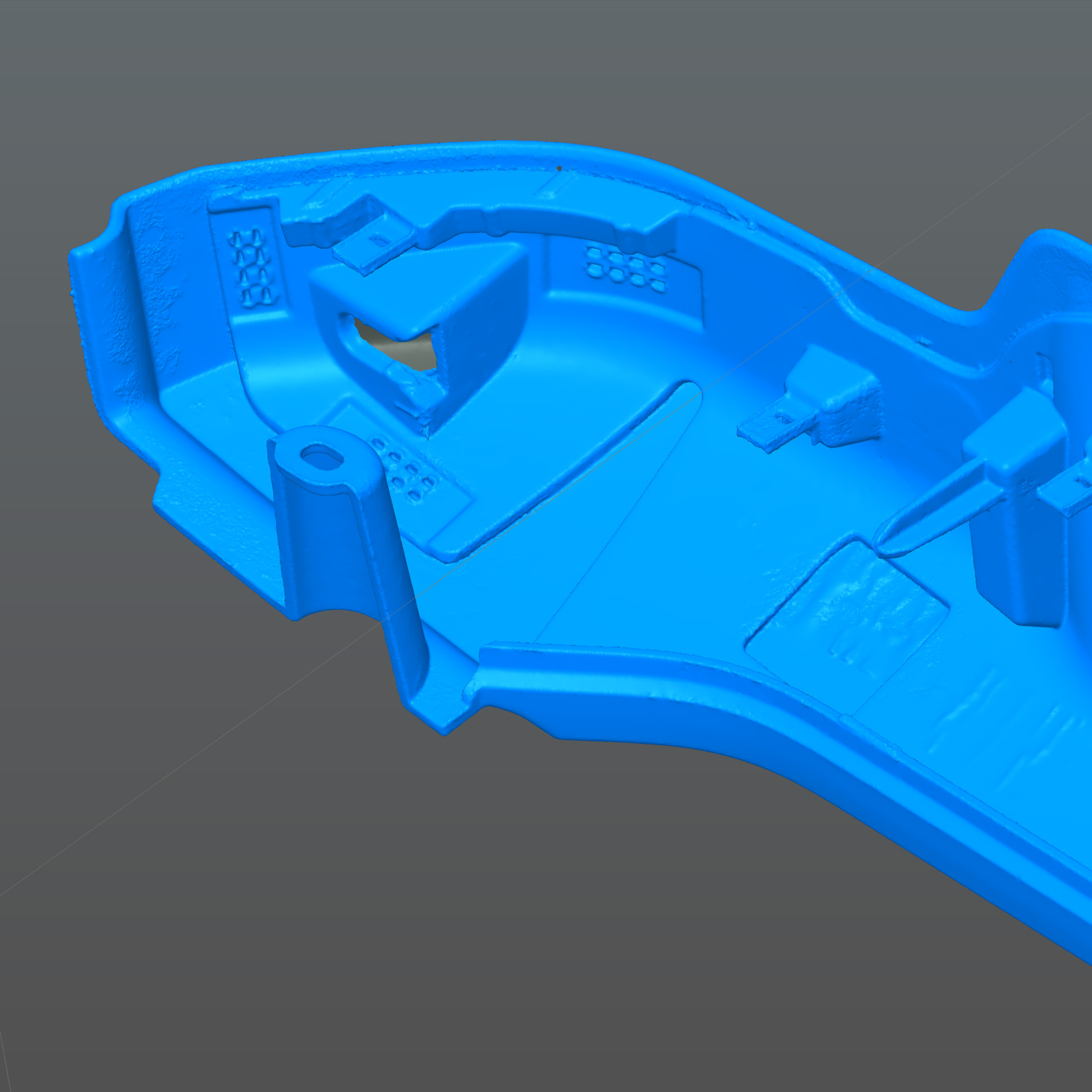 Raw scan mesh of a moulded part, straight out of the scanner