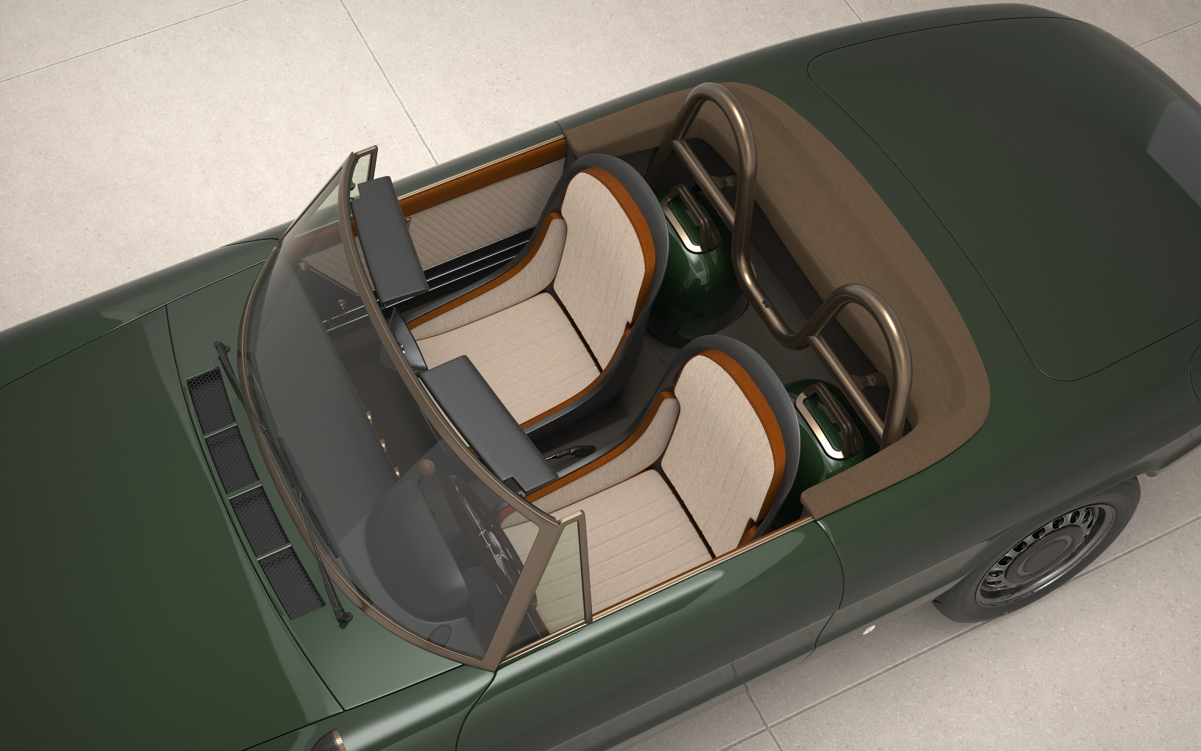 Venduetto in Underberg Metallic, cockpit from above