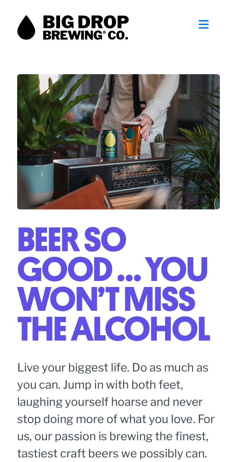 Big Drop Brewing Home page