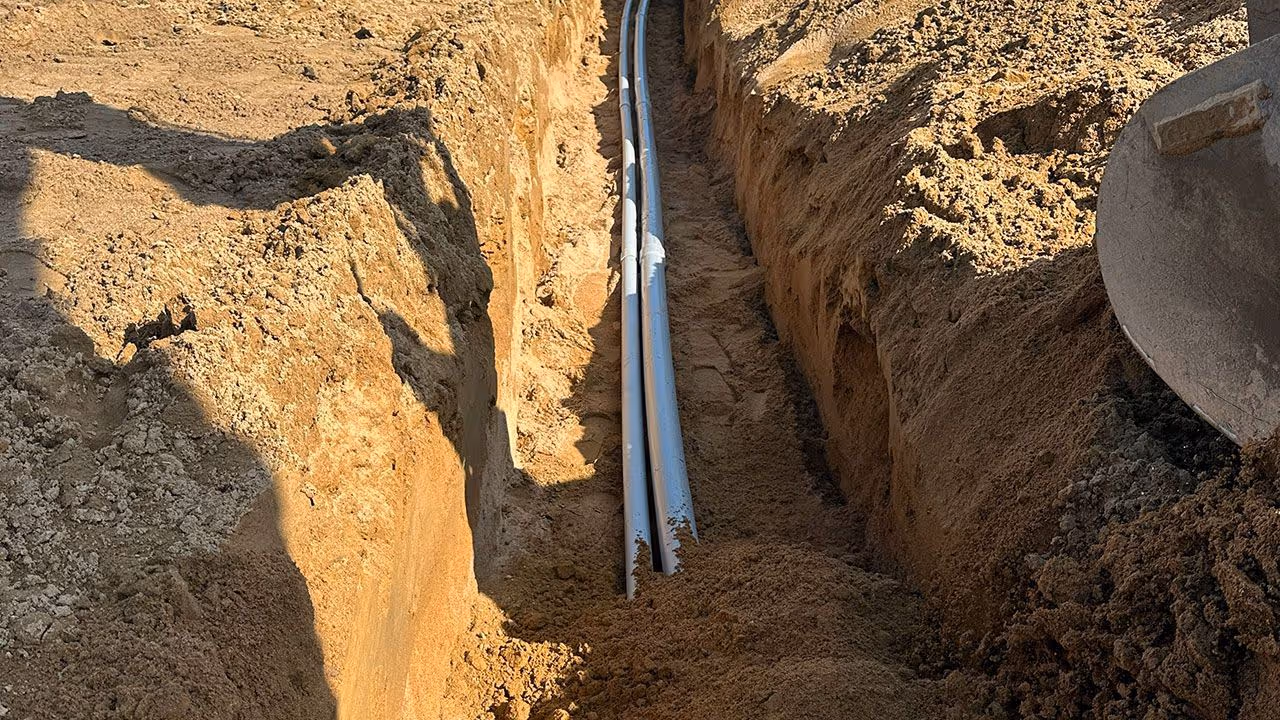 French drain installation for proper water management in Suffield, CT