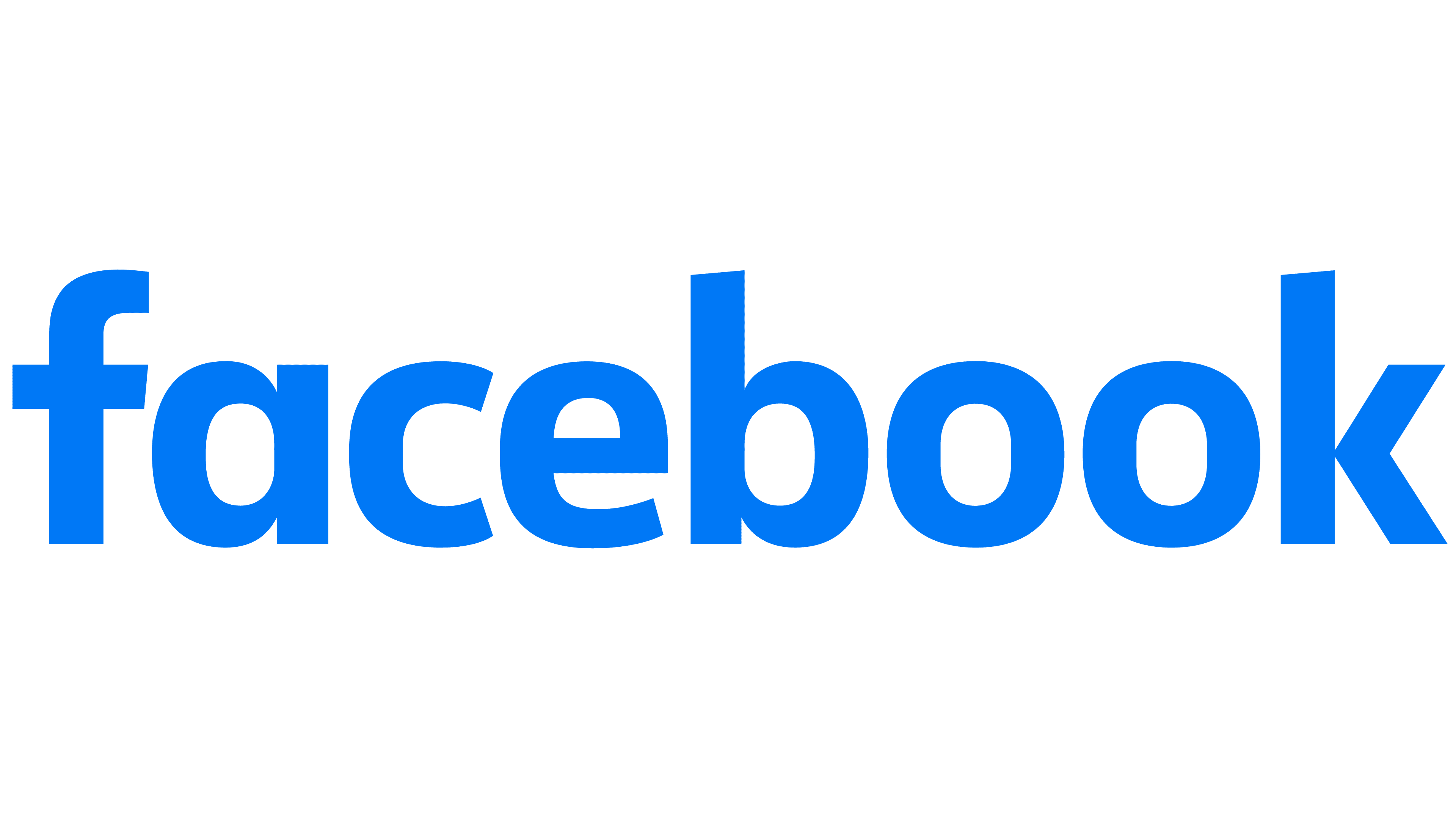 Facebook brand name in bold blue lowercase letters on a transparent background.