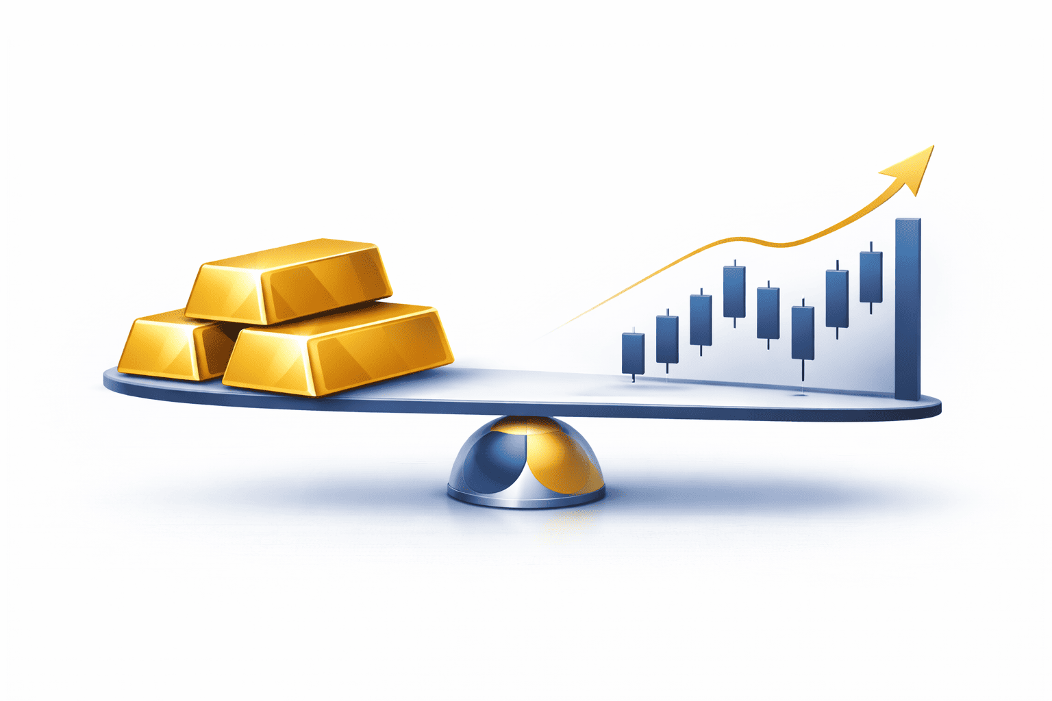 Gold vs Aktien – Themenbild