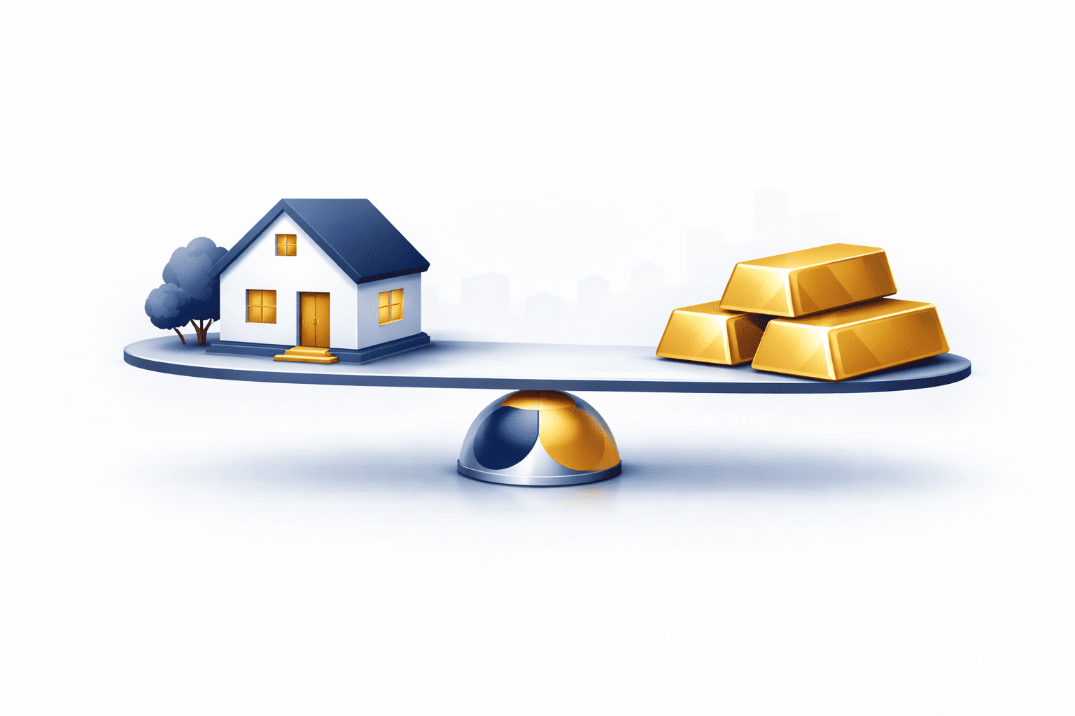 Gold vs Immobilien – Themenbild