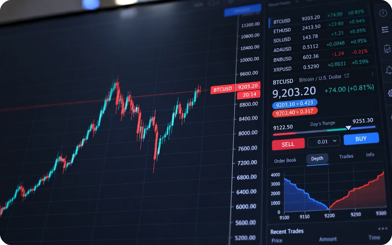 Historische Kursentwicklung auf Finanzmonitoren