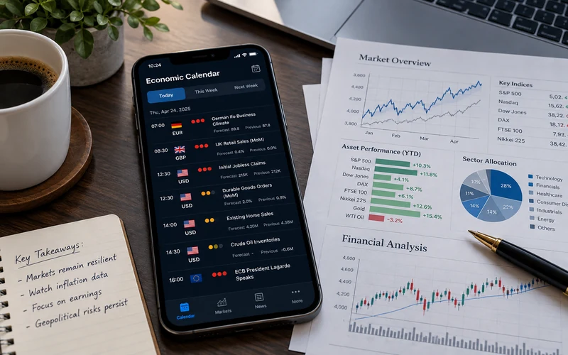 Wirtschaftsdaten und Finanzgrafiken auf einem Bildschirm