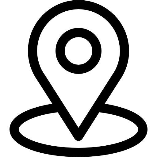 Location pin icon showing map marker with precise positioning