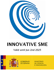Logotipo de Innovative SME con texto indicando validez hasta el 2 de junio de 2025 y sello del Gobierno de España, Ministerio de Ciencia e Innovación.