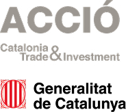 Logotipo de ACCIÓ Catalonia Trade & Investment junto al escudo de la Generalitat de Catalunya y el texto Generalitat de Catalunya.