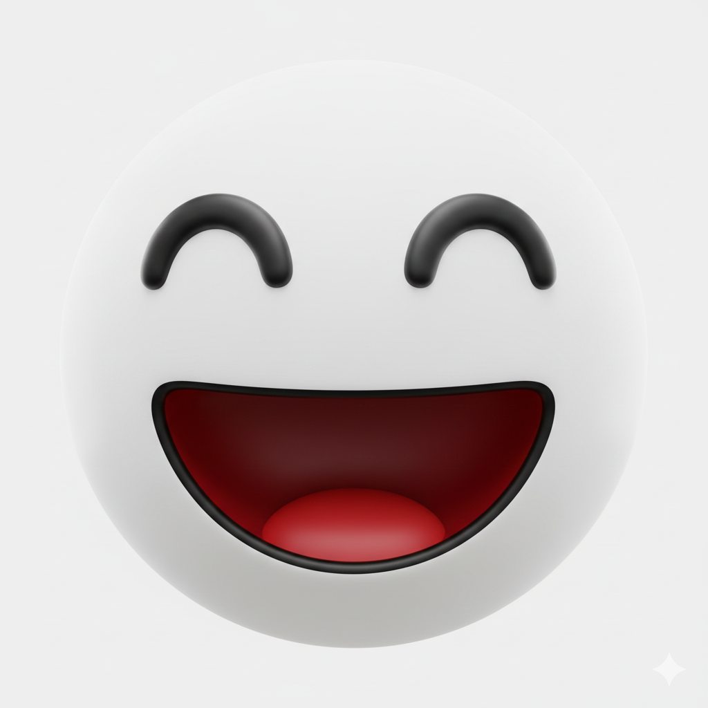 3D smiling face emoji with closed eyes and open mouth showing tongue.
