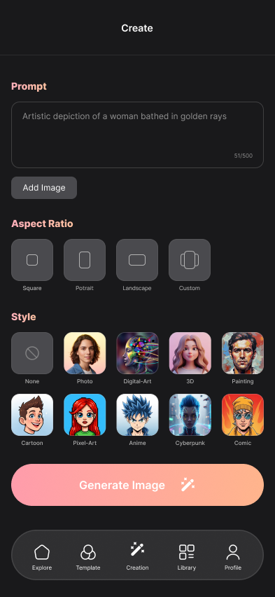 Screen - Promptz Webflow Template