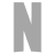 Netflix logo, a large gray letter N on black background.