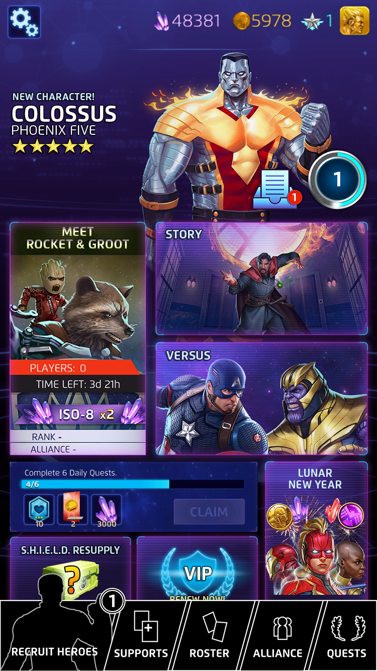 Visual mockup for the main menu redesign