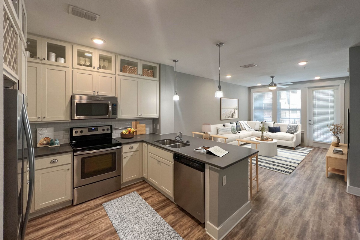 Open concept apartment at Novus Westshore (A1.1 floor plan)