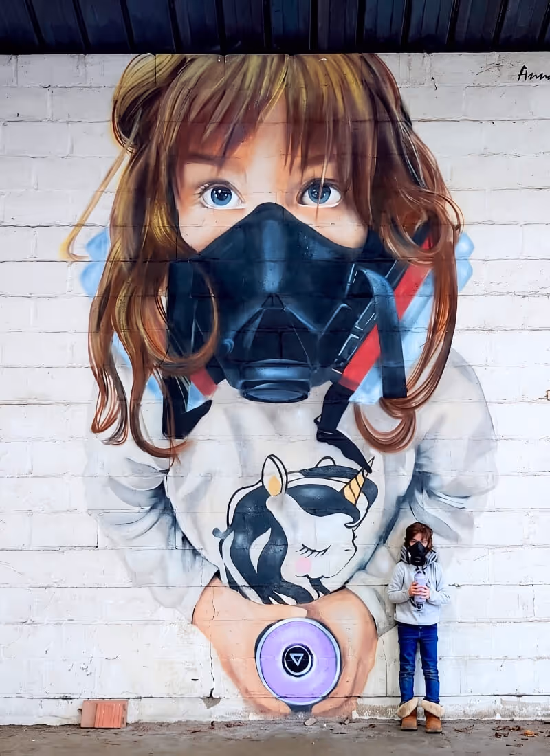 Fresque murale colorée grand format