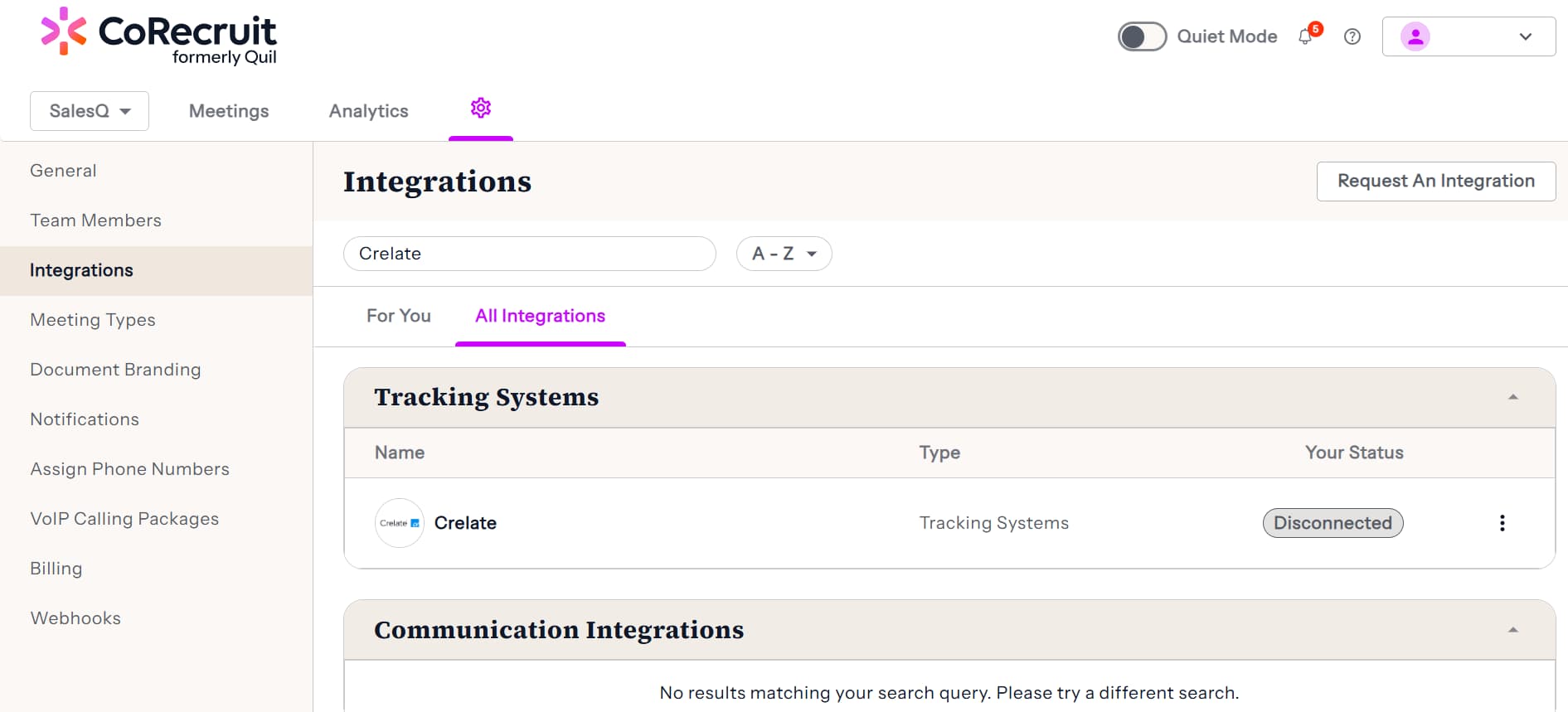 crelate integration with corecruit
