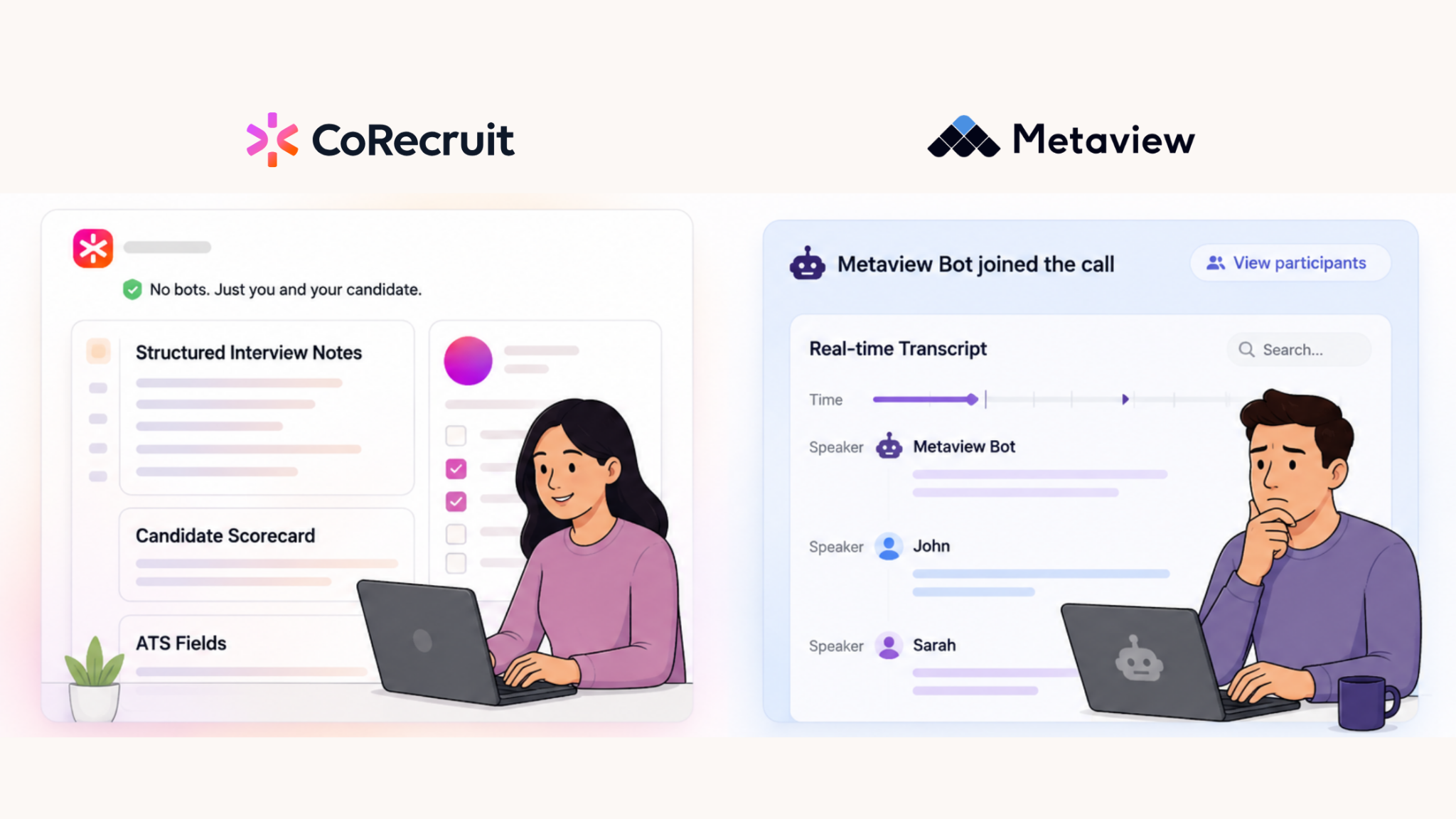 corecruit vs metaview botless ai notetaking for executive search