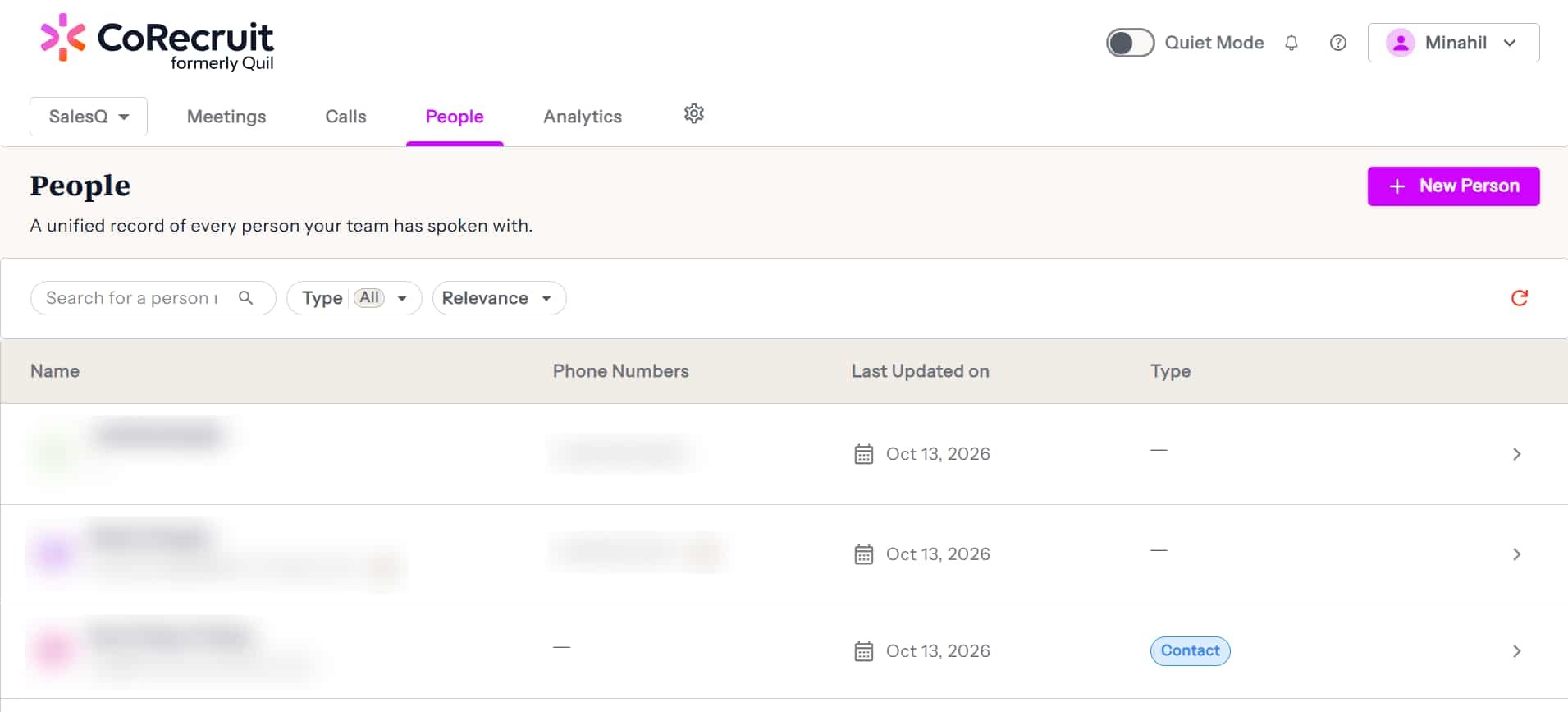 corecruit candidate sourcing