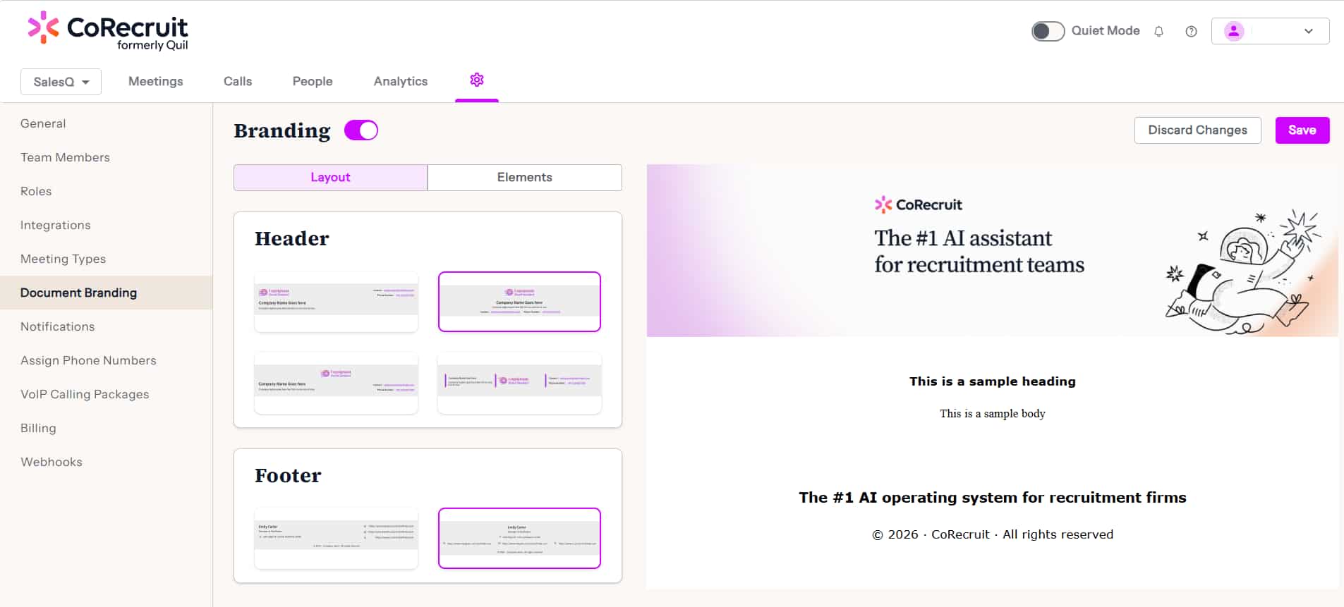 document branding by corecruit
