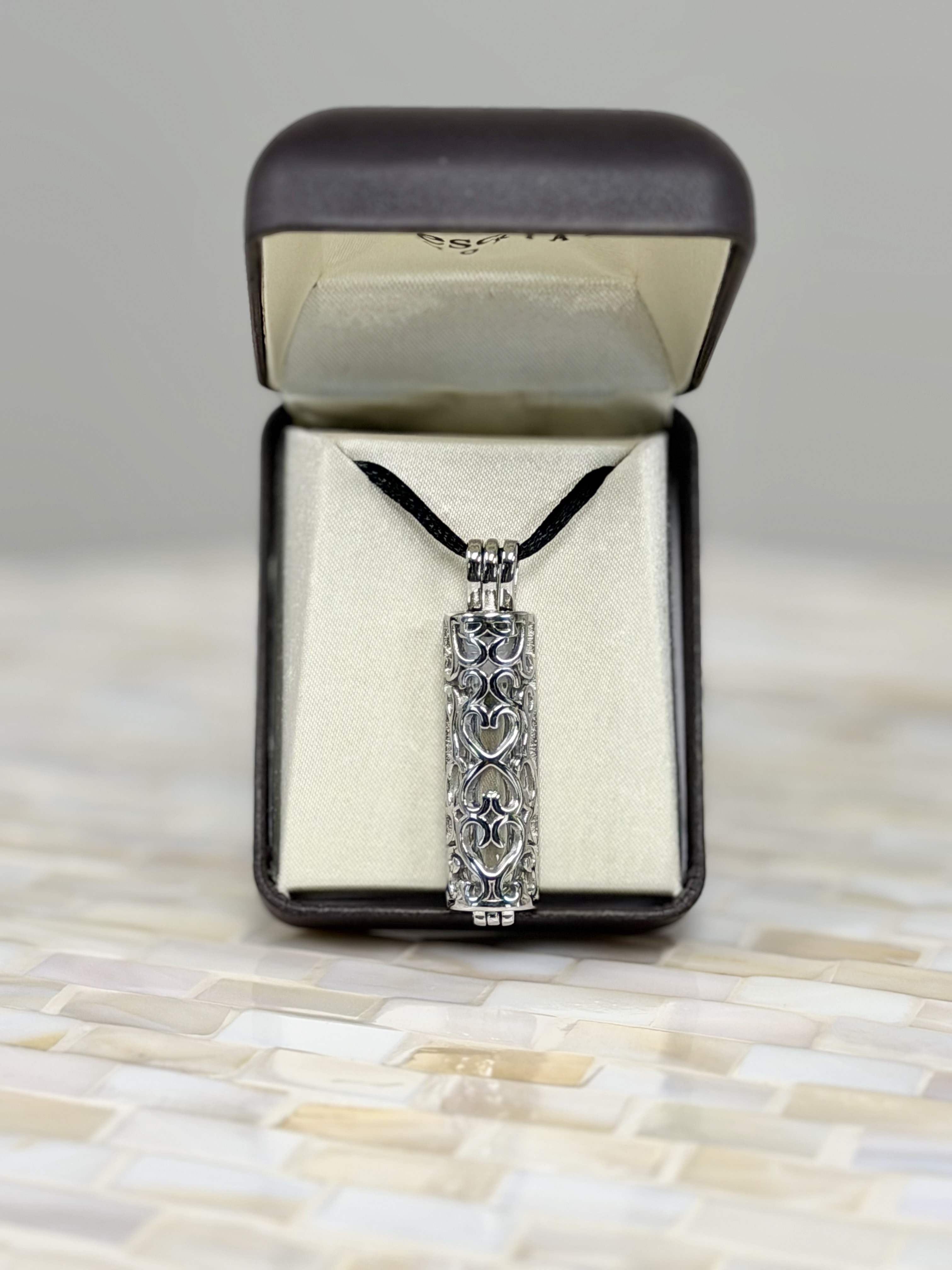 Cylinder with Glass Insert Necklace