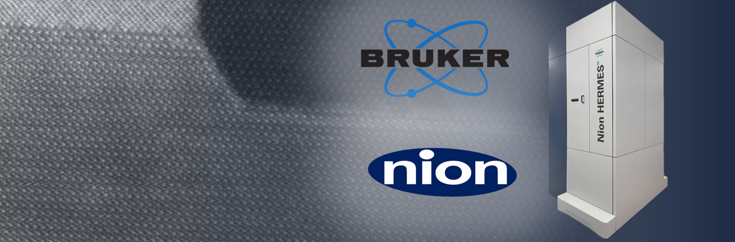 Bruker Nion banner image with logos and example STEM instrument