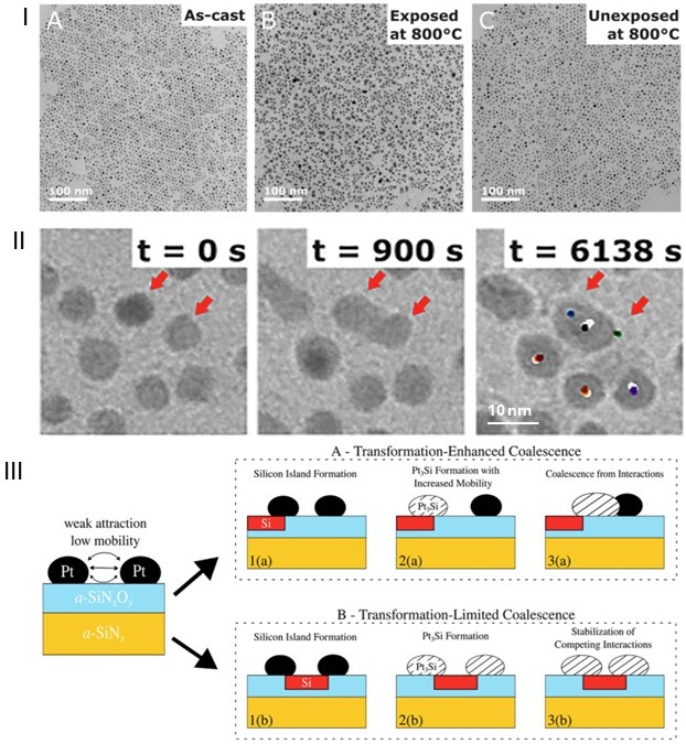 TEM MEMS Heating + Biasing sample holder - nanoparticle coalescence