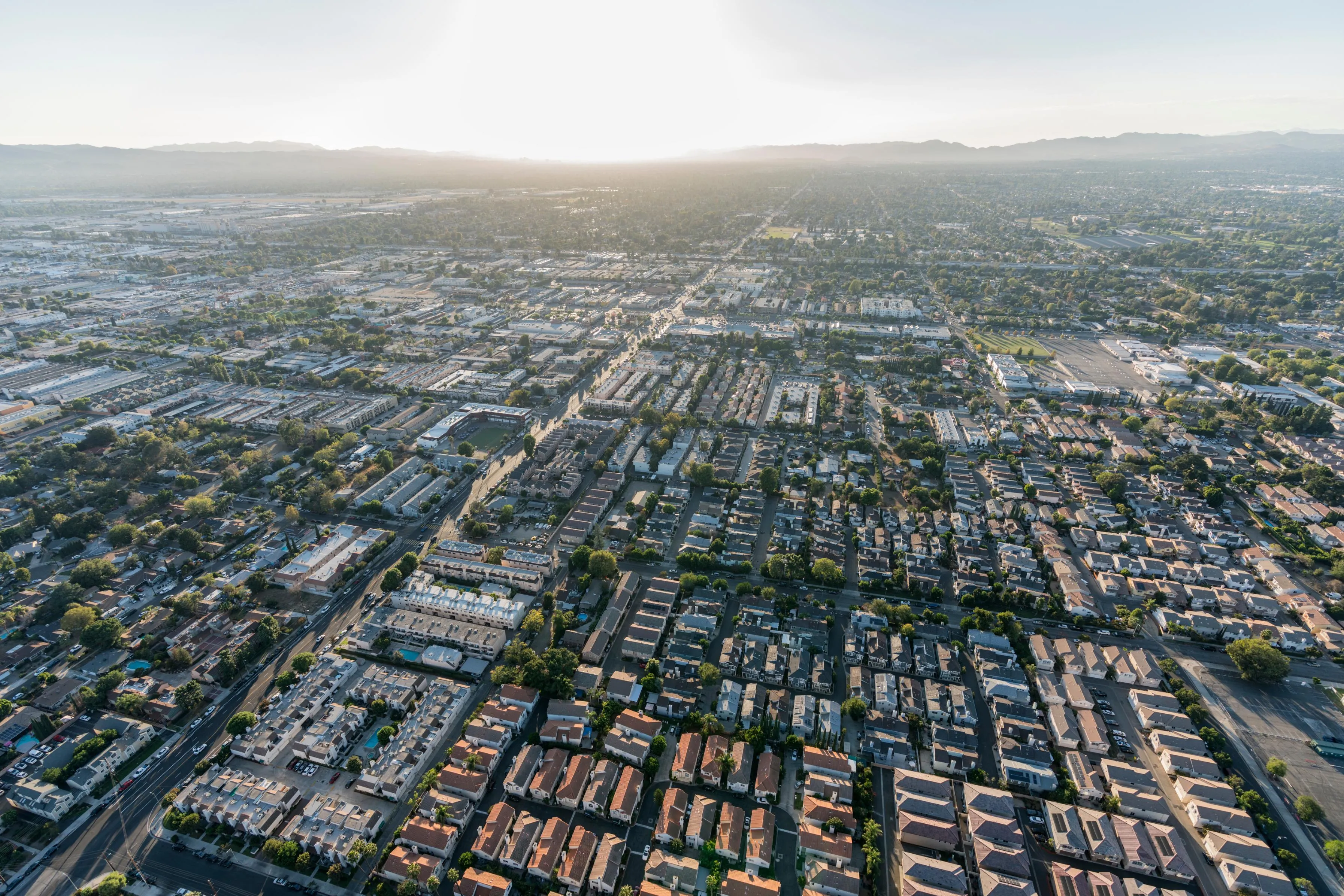 Skyline view of city stock image