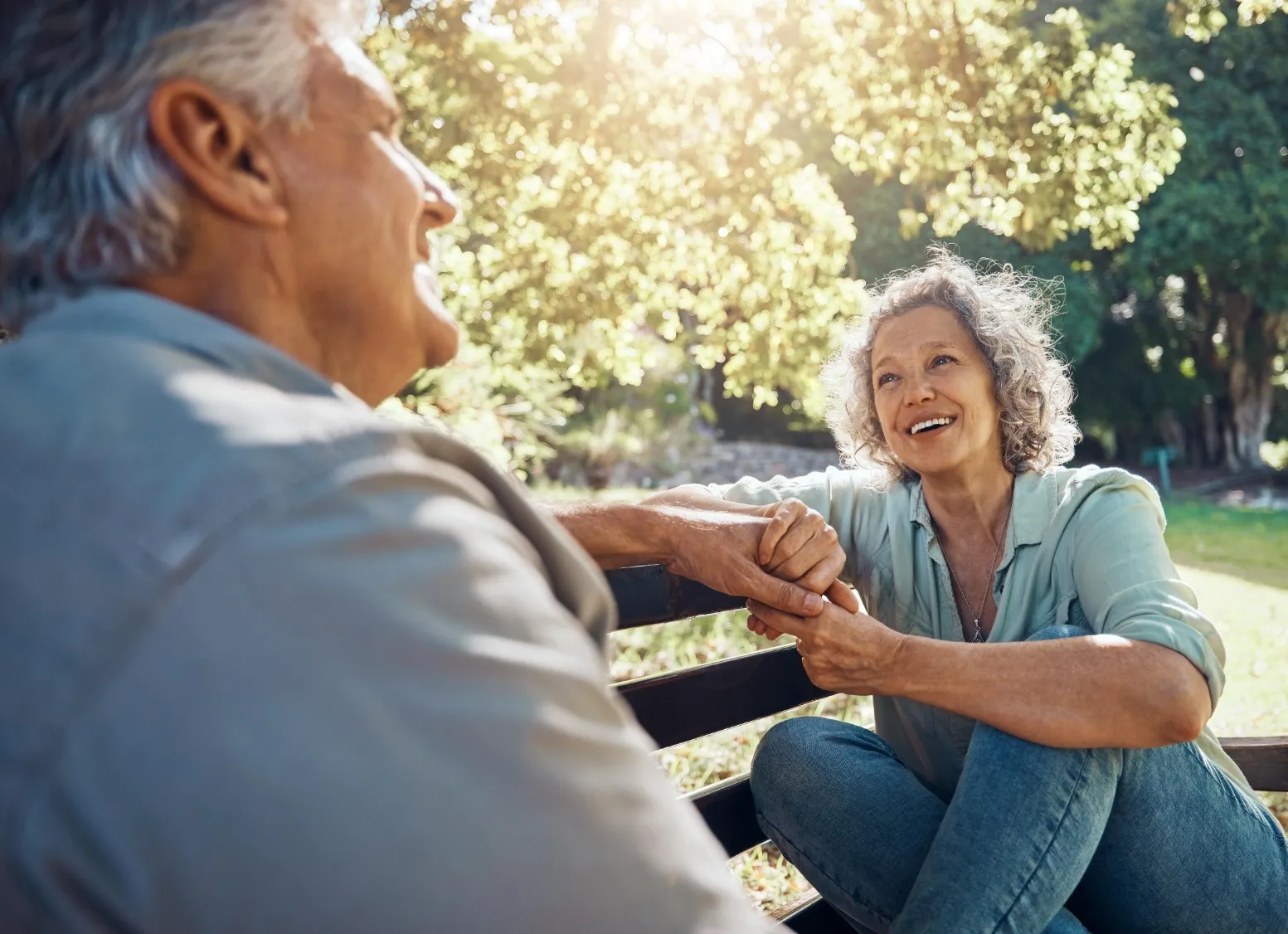 couple on bench stock image