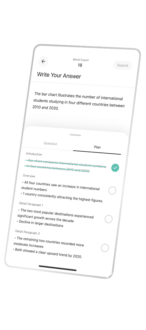 iPhone mockup screenshot of the practice section in the Upband app